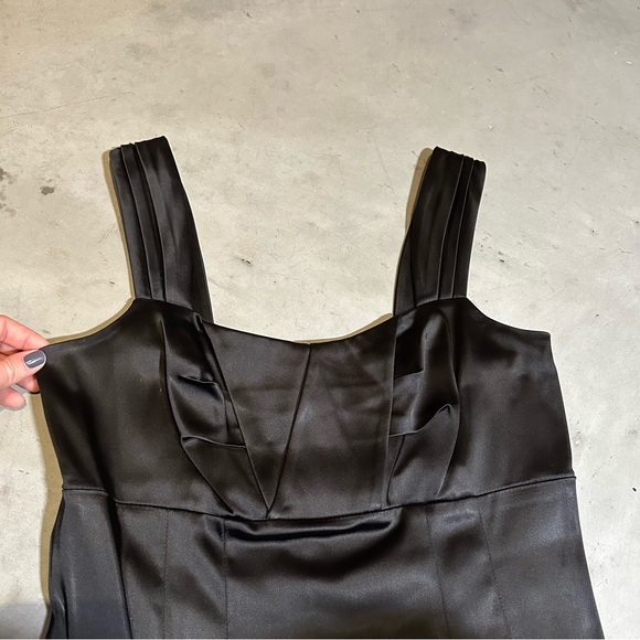 Calvin Klein Sleeveless Satin Sheath Dress, Thick Strap, LBD, Cocktail - Women 6 - Picture 3 of 10